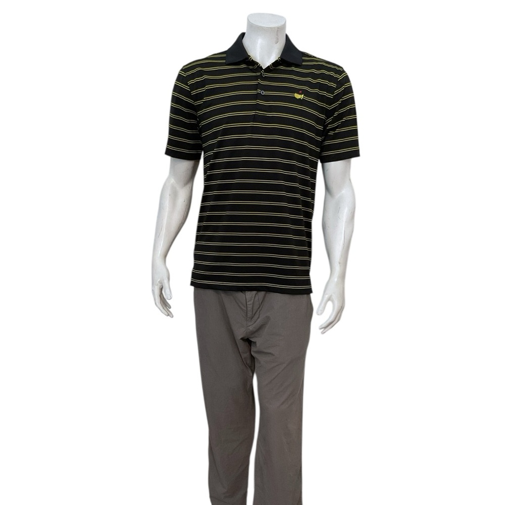 Masters Tech Men’s Black Striped Golf Polo Shirt